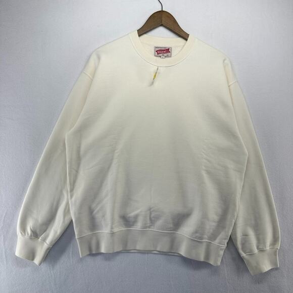 Madewell Sweatshirt Mens Medium Beige Cream Crewneck Mccarren Midweight Crew NEW - Picture 1 of 10